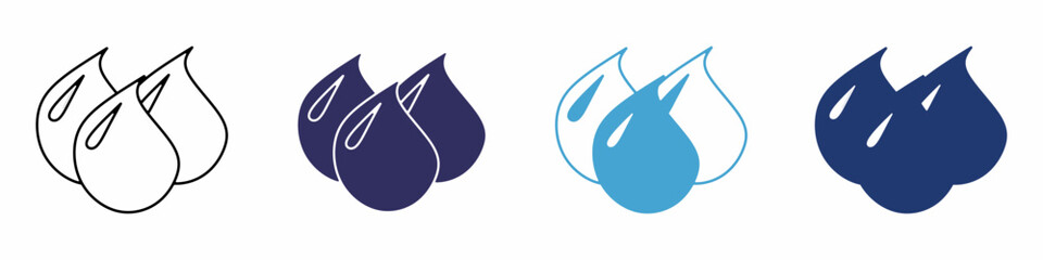 Collection of water drop icons in. Stock vector.