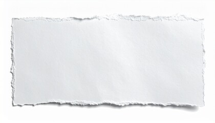 Obraz premium Blank white ripped paper piece with jagged edges, isolated on white background, copy space for text or design