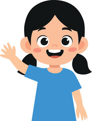 Colorful cartoon illustration with geometric elements