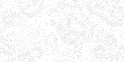 Minimal white line geometric grid outline curve counter map and wavy topography relief discovery area white, black line texture background.	
