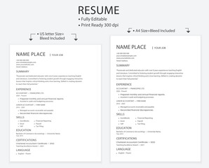 editable resume format