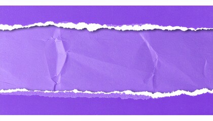 Torn purple paper with copy space, textured background with ripped edges, abstract design element for text or graphic overlay