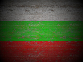 Old wooden Bulgaria flag