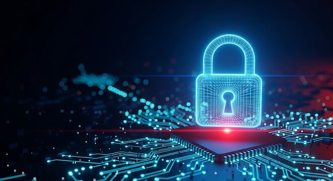 Secure digital padlock over microchip