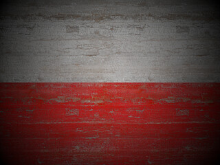 Old wooden Poland flag