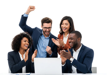 business team showing thumbs up