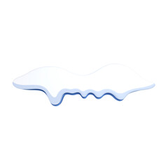 A 3D stylized white snow cap with a wavy, dripping bottom edge.