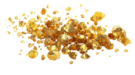 Miner's hands display gold nuggets, symbolizing wealth and the rewards of hard work. Shallow depth of field, Illustrative Generative AI.