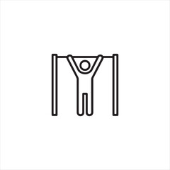 Minimalist Pull-Up Bar Icon – Hanging Exercise Symbol for Fitness, Gym, Workout, Calisthenics, and Training Equipment