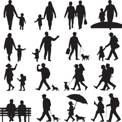 Obraz premium Human Silhouette Actions and Movements Collection
