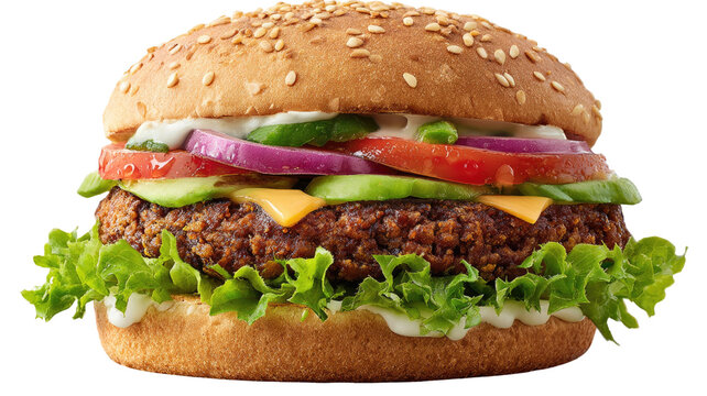 hamburger on white background