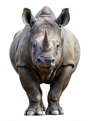 Obraz premium Majestic rhino frontal view detailed close up wild animal
