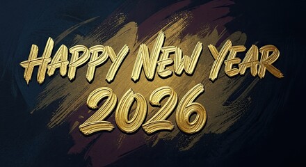 Happy New Year 2026 Golden Celebration Graphic