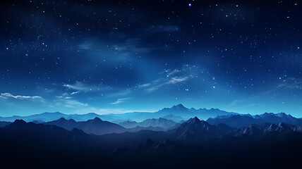 Majestic mountain range under a breathtaking night sky filled with twinkling stars above