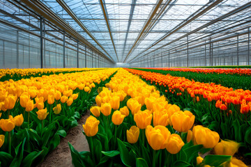 Cultivated 'Strong Gold' tulips