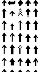 Various simple black arrow icons in different directions and styles