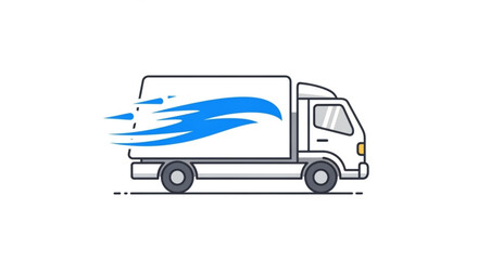 Fast delivery truck vector illustration for logistics and transportation services business vector design