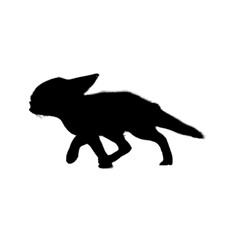 Silhouette of Fennec Fox on white background.