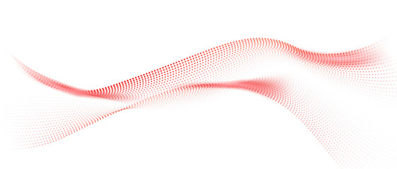 Flowing particles form waves, a gradient light pattern. modern technology background Vector illustration