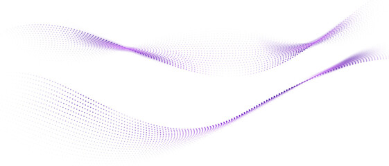 Flowing particles form waves, a gradient light pattern. modern technology background Vector illustration