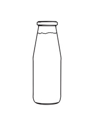 Simple Line Art Bottle with Liquid hand drawn sketch line art drawing illustration white background