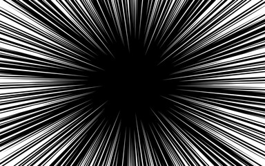 Fototapeta premium Comic book radial lines. Comics background with motion, speed lines. Vector illustration