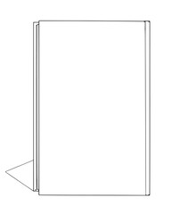 Minimalist Line Art Outline of a Standing Closed Book
