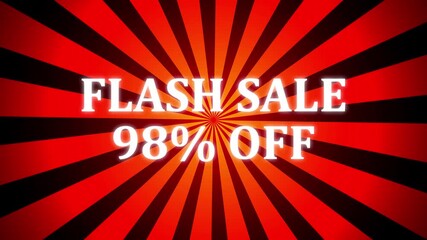 Flash Sale 98 Percent Off With Red Sunburst Background discount offer