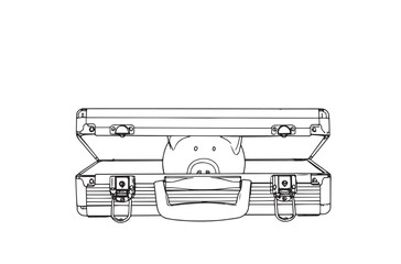 Secure Your Savings Piggy Bank in a Briefcase Line Art