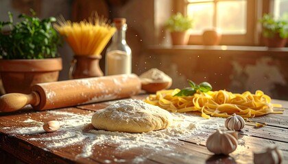 dough with rolling pin