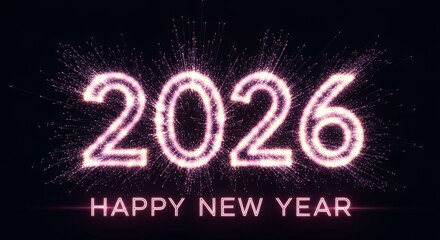 New year 2026 themed background/poster, minimalistic design perfect for social media wishes