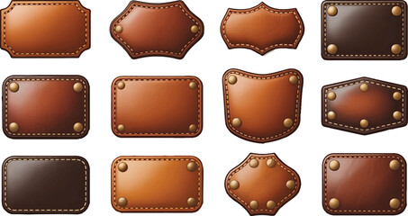 leather clothing Different labels design with rivet decoration