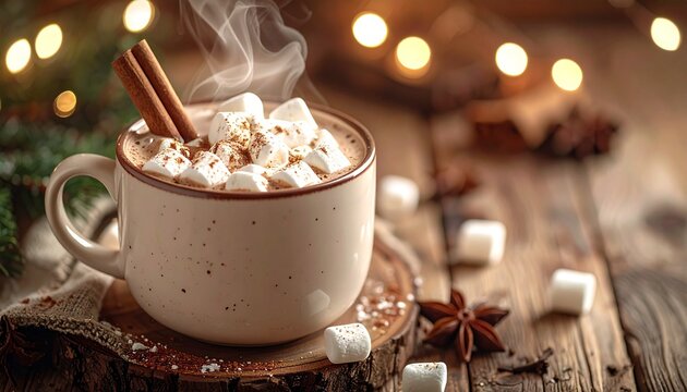 hot chocolate with cinnamon sticks