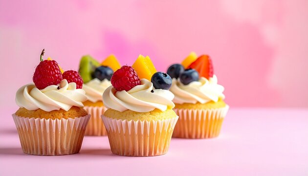 cupcakes with cream and sprinkles - Powered by Adobe