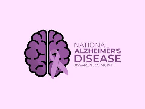 Vector graphic of National Alzheimer's Disease Awareness Month for National Alzheimer's Disease Awareness Month celebration.