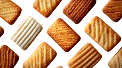 cookies with different colors isolated on white background