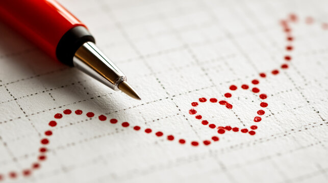 Heart-shaped trend graph combining emotion and growth data