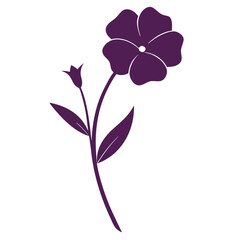 perennial flax flower silhouette on white background