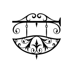 Vintage wrought-iron sign with ornate frame &mdash; a touch of old Paris charm.