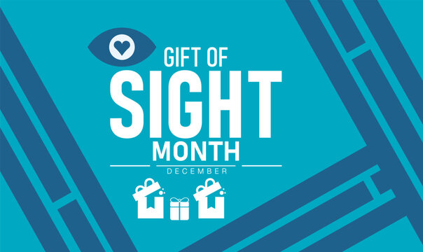 Gift of Sight Month Poster Banner and Background Abstract Design Template Featuring Eye and Glasses Illustration for Vision Health Awareness Medical Education and Eye Care Prevention Campaign