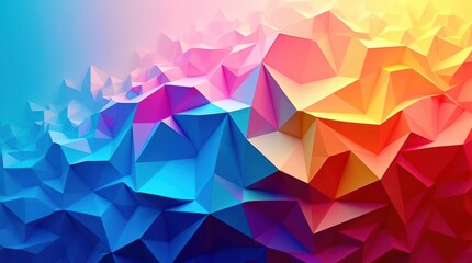 A colorful abstract design with blue, red, and yellow shapes