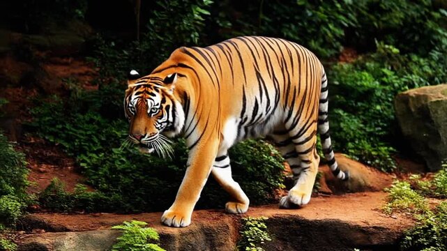 Tiger walking video