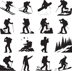 Human Walking and Running Silhouette Bundle