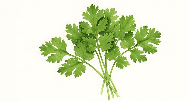 Fresh cilantro sprigs ready for vibrant cooking, adding a touch of garden freshness to culinary projects and healthy recipes, perfect for food blogs