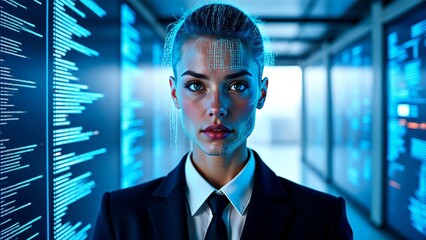 Data-Driven Insights A Visionary Leader Navigating the Digital Frontier with Advanced AI and Data Flow in a Futuristic Business Landscape