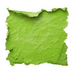 green torn or ripped paper isolated on transparent background- design element
