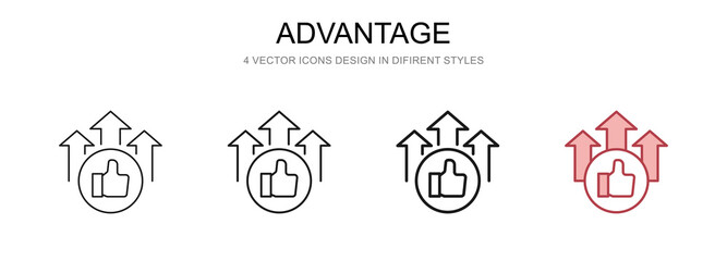 Advantage in 4 different styles vector illustration