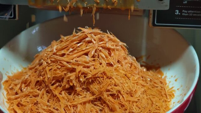 Thai tea bingsu from a shaved ice machine