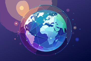 Global network connectivity and digital communication across the planet