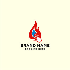 Design Logo Touchscreen Fire Vector Template